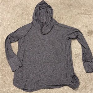 Athleta Uptempo hooded Heather Maroon Sleeve Top